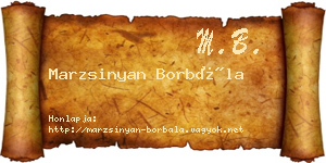 Marzsinyan Borbála névjegykártya